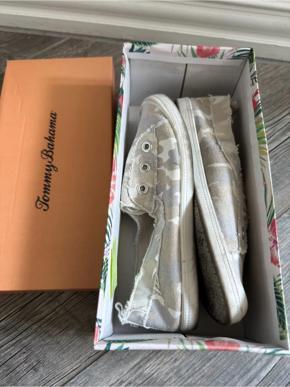 Tommy Bahama Gigi Natural Camo Slip-On Canvas Sneakers